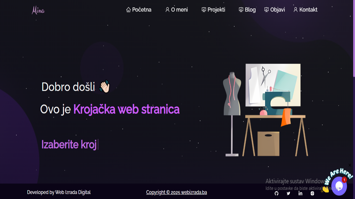 Stranica za krojačku radnju