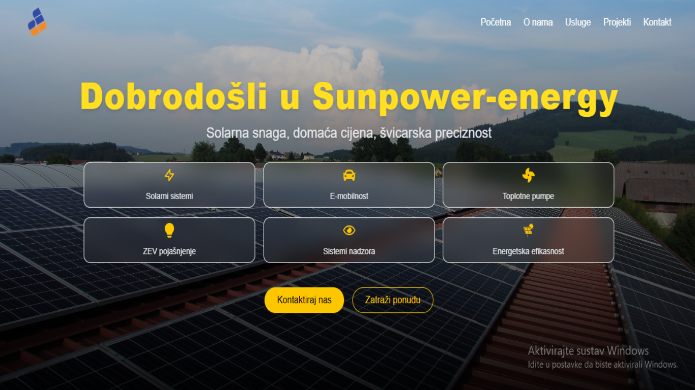 Web stranica za Sunpower-energy